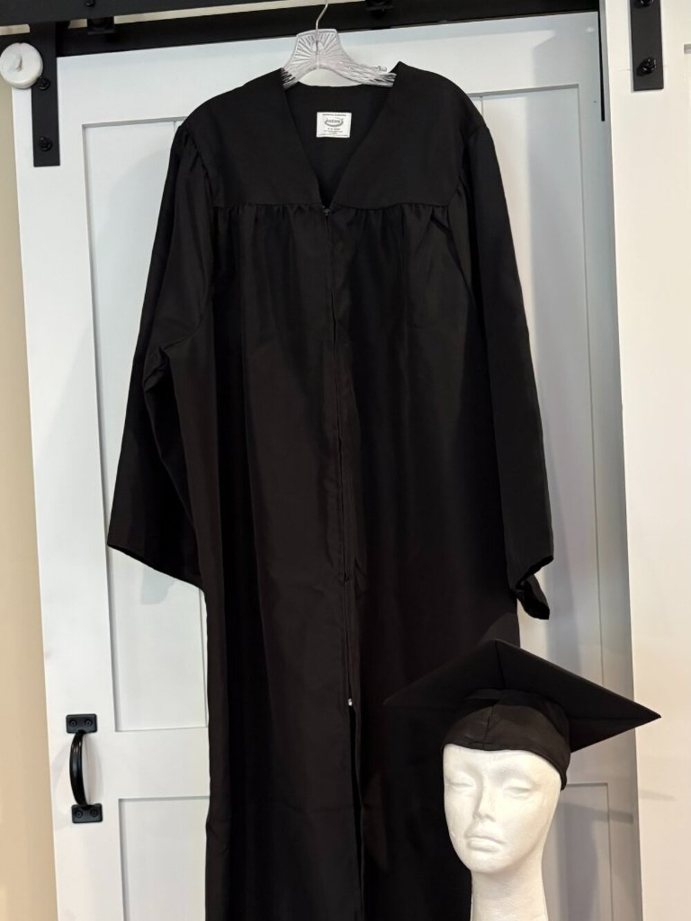 Jostens black academic graduation robe 5'10"-6"0" and cap